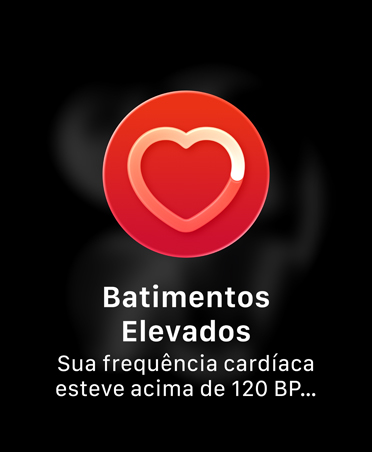 App ECG, coração vermelho, mensagem pedindo para manter o dedo na Digital Crown para iniciar a leitura do ECG