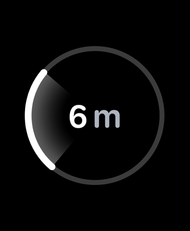 Precision Finding, white progress bar encircles estimated distance to misplaced iPhone
