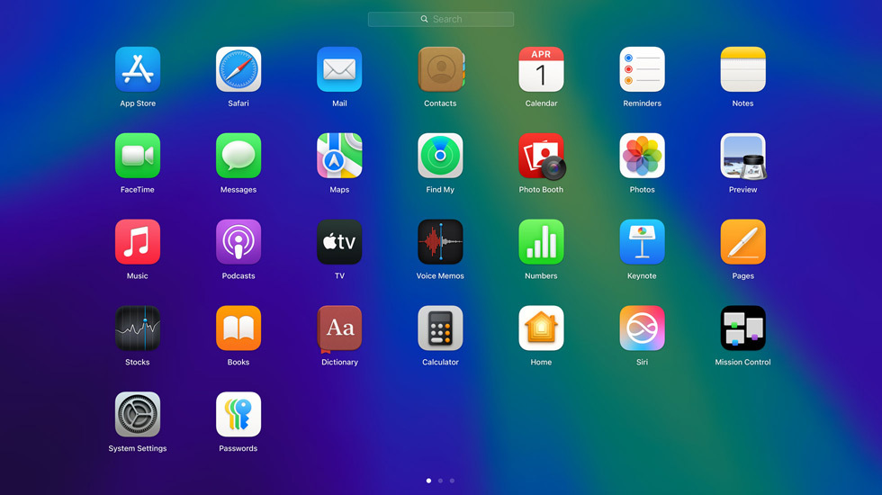 Verschiedene App Symbole werden in einem Rasterformat auf dem Bildschirm angezeigt.