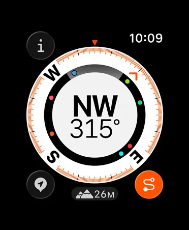 Backtrack feature, metrics: compass, elevation, marked waypoints