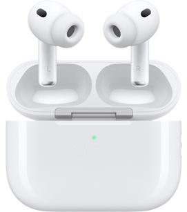 AirPods Pro u kutijici za punjenje s podignutim poklopcem.