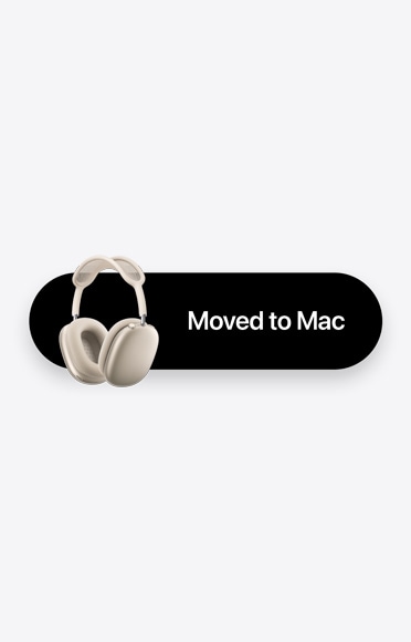 AirPods Max pored riječi „Moved to Mac”