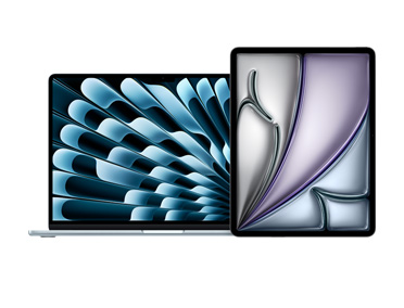 MacBook Air och iPad bredvid varandra