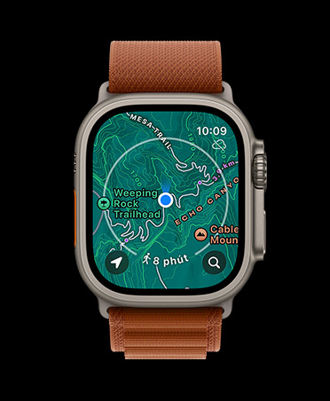Apple Watch Ultra 3, natural color, titanium case, offline map, upcoming directions, band, terra cotta Alpine Loop